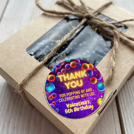 Adesivo Colorida Neon Glow Bubble Festa de aniversário Obr