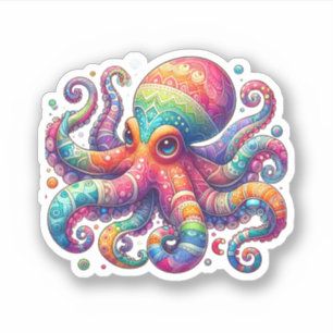 Adesivo Colorida Octopus Vinyl Sticker