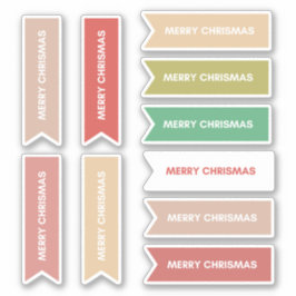Adesivo Colorida Pastel 10 pc Feliz Natal