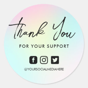 Adesivo Colorida Rainbow Pink Blue Round Sticker