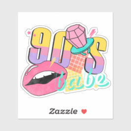 Adesivo Colorida Retro 90's Babe Lábios