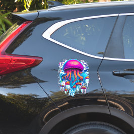 Adesivo Colorida Rhapsodia: Água-viva na Harmonia Cósmica