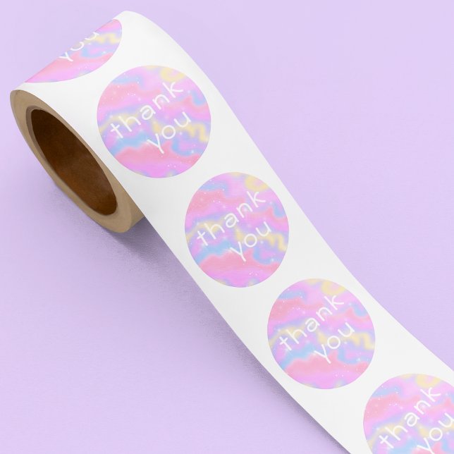 Adesivo Colorida Sparkles Rainbow Obrigado (Criador carregado)