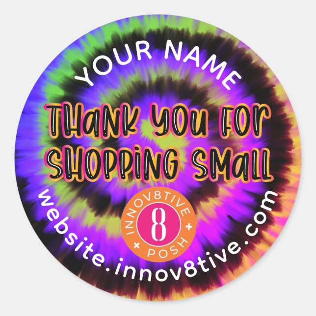 Adesivo Colorida Tie Dye Chintive + Rótulo Posh (Frente)