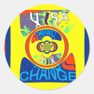 Adesivo Colorida USA Change: Uma Design festiva