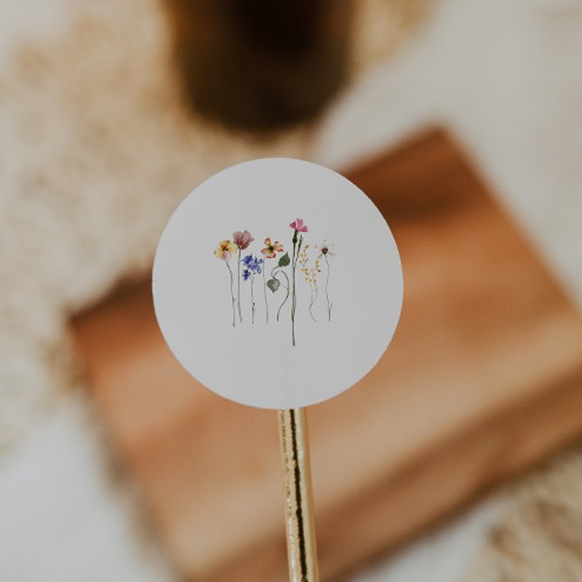 Adesivo Colorida Wildflower | Selos De Envelope De Cerco (Criador carregado)