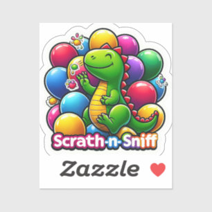 Adesivo Colorido Balão Divertido para Crianças Dino Sticke