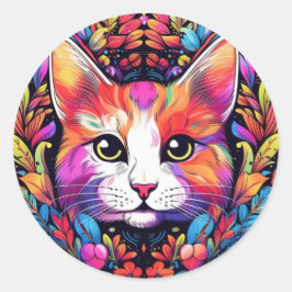 Adesivo Colorido de Gato