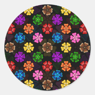 Adesivo Colorido Design de Flores de Chuva de Arco-Íris Re