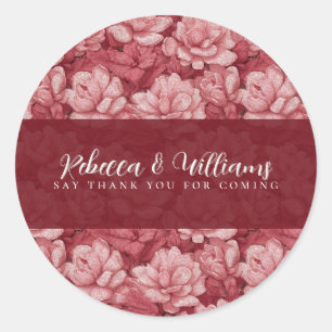 Adesivo Colorido Fantasia Retro de Gardênias Rosa Casament