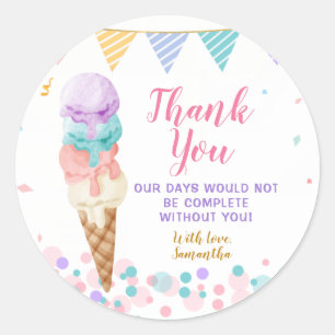 Adesivo Colorido Gritamos Todos Por Sorvete Aniversário De
