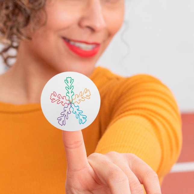 Adesivo Coloridos de Flocos de Neve Coloridos (Criador carregado)