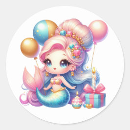 Adesivo Coloridos de Sereia Bonitos