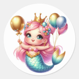 Adesivo Coloridos de Sereia Bonitos