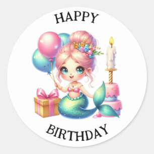 Adesivo Coloridos de Sereia Bonitos