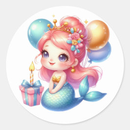 Adesivo Coloridos de Sereia Bonitos