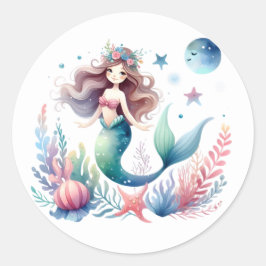 Adesivo Coloridos de Sereia Bonitos