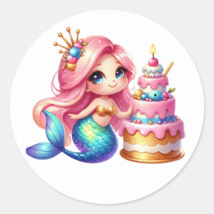Adesivo Coloridos de Sereia Bonitos
