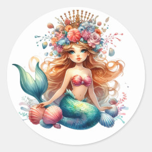 Adesivo Coloridos de Sereia Bonitos