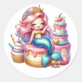 Adesivo Coloridos de Sereia Bonitos