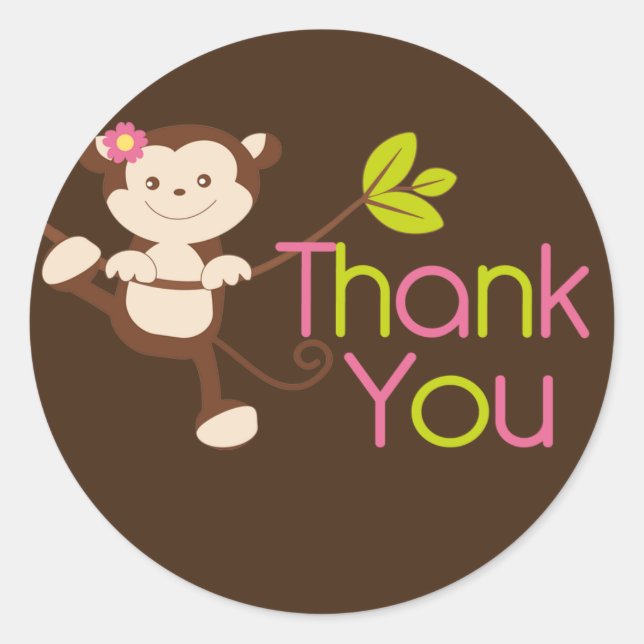 Adesivo Colos de Festa de aniversário de macacos modernos  (Frente)