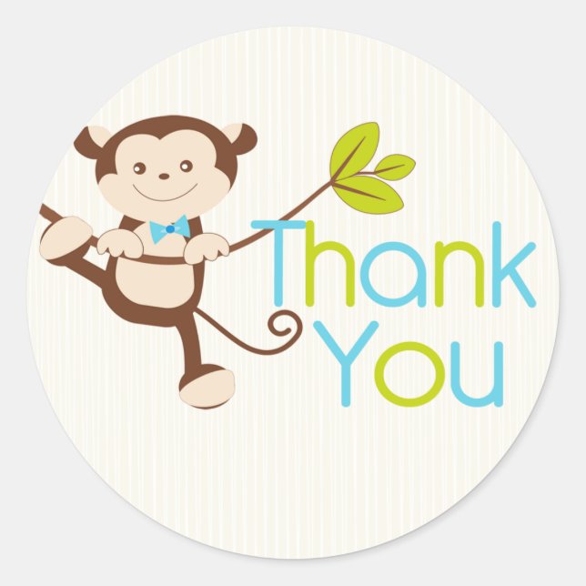Adesivo Colos de Festa de aniversário de macacos modernos  (Frente)