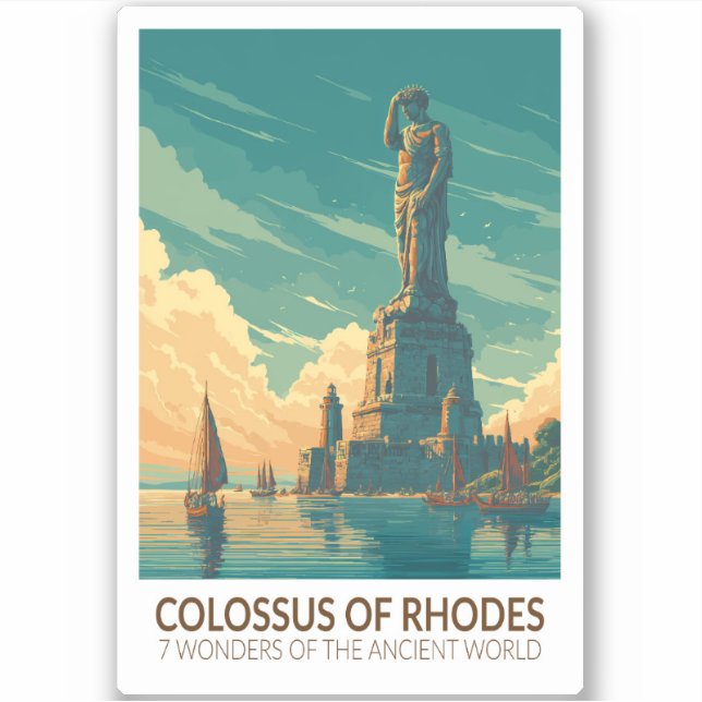 Adesivo Colossus of Rhodes Seven Wonders of the World Art (Frente)