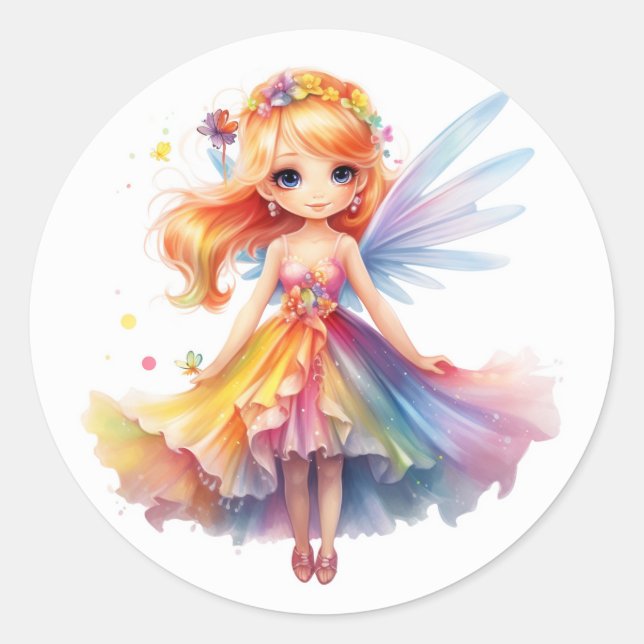Adesivo Colourful Little Fairy with wide dress (Frente)
