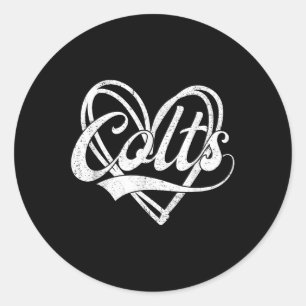 Adesivo Colts Heart Name Vintage Retro Men Mulheres Crianç