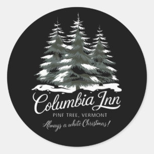 Adesivo Columbia Inn Pine Tree Vermont Um Natal Branco