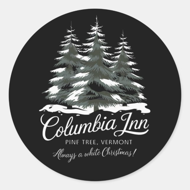 Adesivo Columbia Inn Pine Tree Vermont Um Natal Branco (Frente)