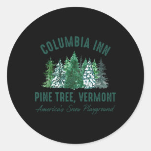 Adesivo Columbia Inn Vintage Retro Pinheiro Vermont Alegre