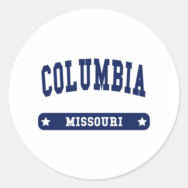Adesivo Columbia Missouri College Style camisetas (Frente)