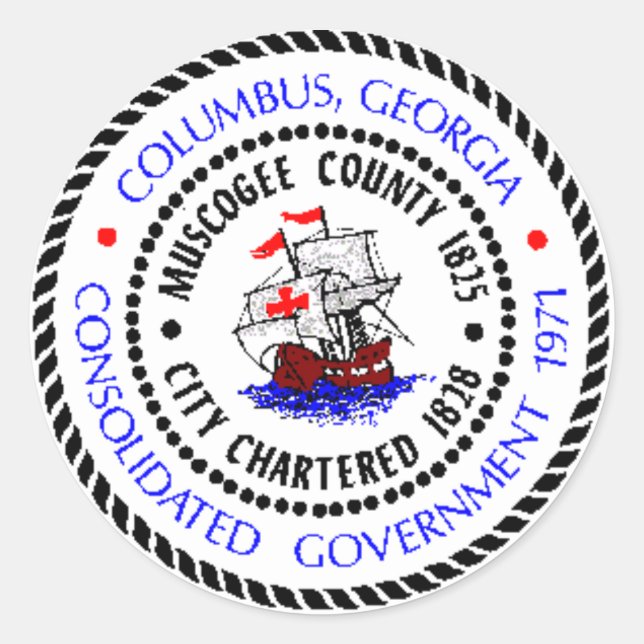 Adesivo Columbus, Georgia Seal (Frente)