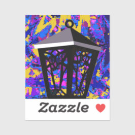 Adesivo Coluna Colorida Coruja Lanterna