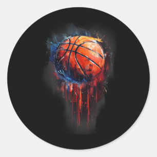 Adesivo Coluna de Aquarela de Hoop Hoop, de basquetebol Tr