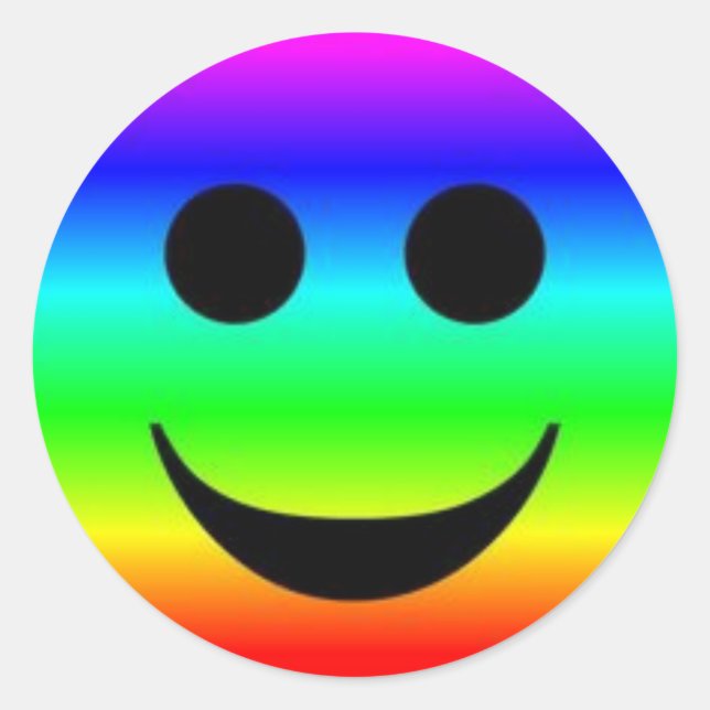Adesivo Coluna redonda clássica/face arco-íris (Frente)