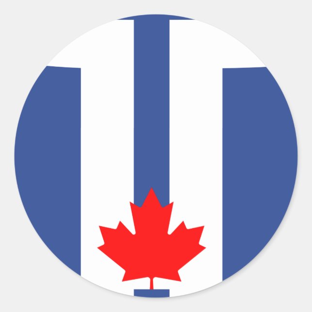 Adesivo com a Bandeira de Toronto, Canadá (Frente)