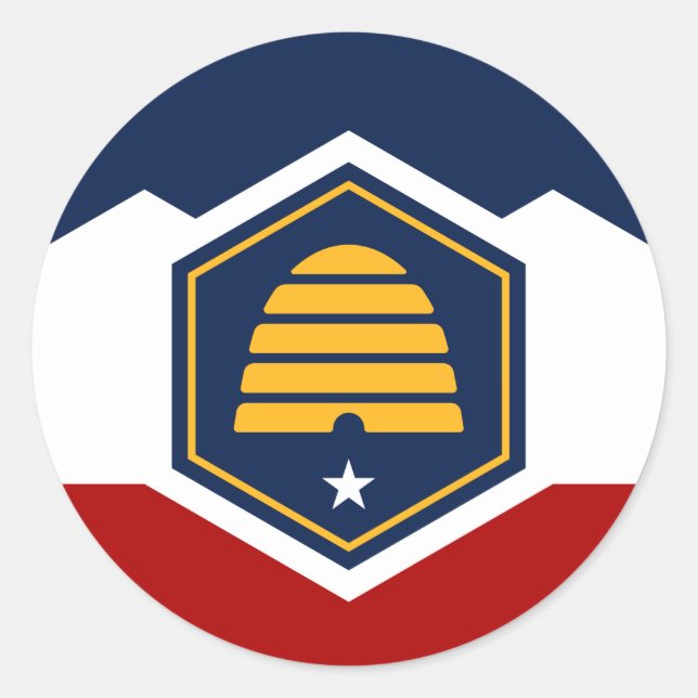 Adesivo com a Bandeira de Utah, EUA (Frente)