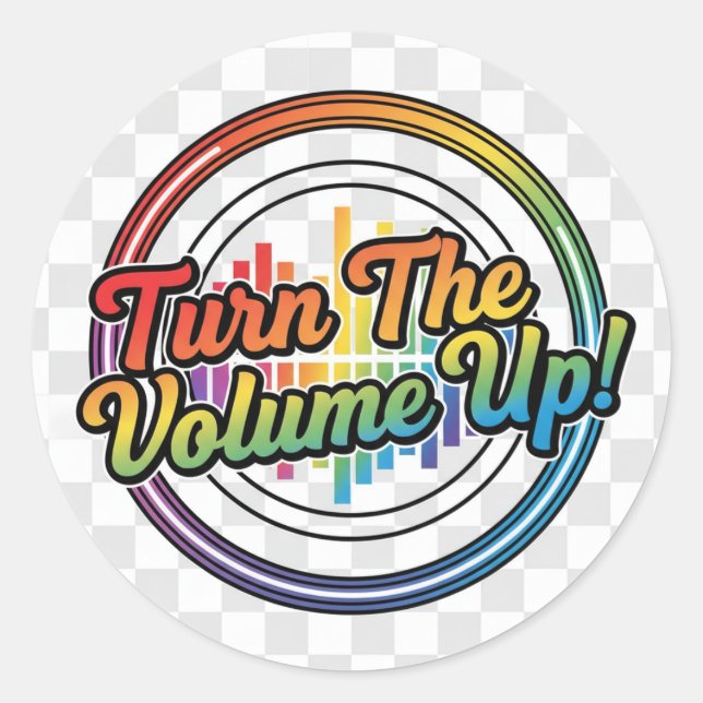 Adesivo com a funcionalidade "Aumentar o Volume" (Frente)