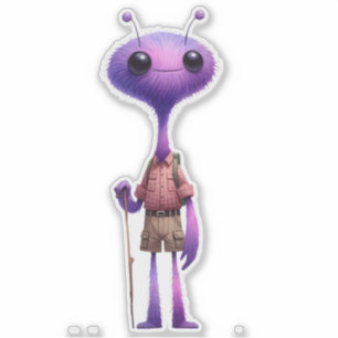 Adesivo com Alienígena de Felpudo roxa