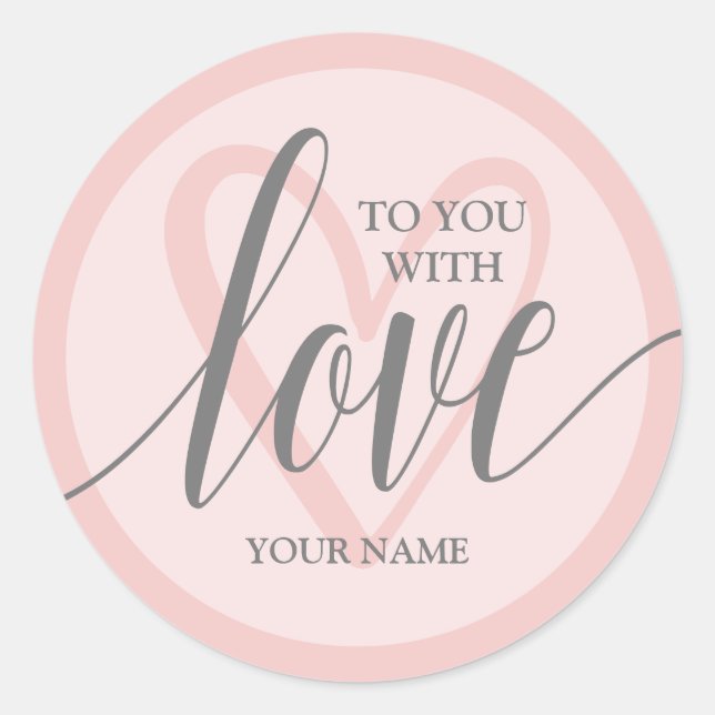 Adesivo Com Amor Cor-de-Rosa (Frente)