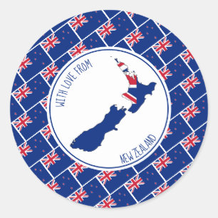 Adesivo Com Amor Do Novo Mapa De Sinalizador Da ZEALAND