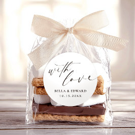 Adesivo Com Amor Elegante Obrigado Casamento