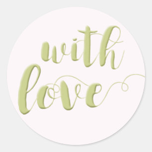 Adesivo Com Amor, Sage Script Typography Round Sticker