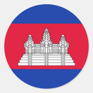 Adesivo com bandeira do Camboja
