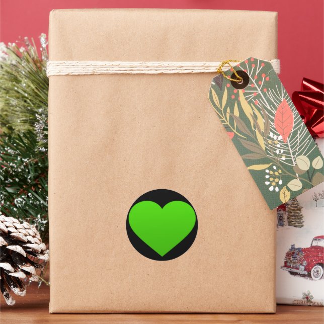 adesivo com coração verde (Feriado)