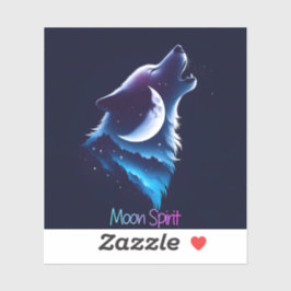 Adesivo com desenho de espírito lunar - Lobo