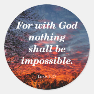 Adesivo Com Deus, Luke 1:37