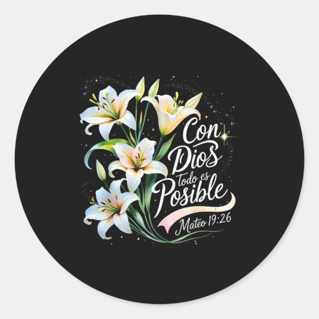 Adesivo Com Deus Tudo É Possível Mateus 19_26 Presente  (Frente)